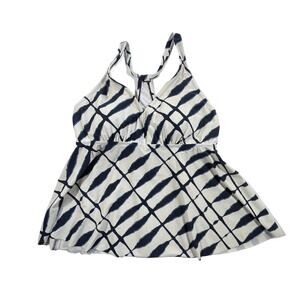 Kona Sol, Plus 16W, White with Navy Swim Topp